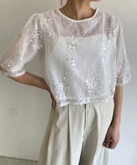 ECLAM/クラム ECLAM スパンコールクロップドブラウス/508380983