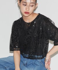 ECLAM/クラム ECLAM スパンコールクロップドブラウス/508380983