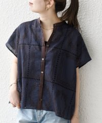 SHIPS any WOMEN/《追加予約》SHIPS any:〈手洗い可能〉エンブロイダリー レース シアー フレンチスリーブ シャツ/508381196