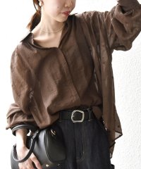 SHIPS any WOMEN/《予約》SHIPS any:〈手洗い可能〉シアー ドット レギュラーカラー パフ シャツ/508381201