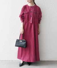 SHIPS any WOMEN/《予約》SHIPS any:〈洗濯機可能〉ピーチスキン クルーネック ポケット フレア ワンピース/508381212