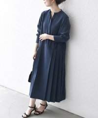 SHIPS any WOMEN/《予約》SHIPS any:〈洗濯機可能〉ピーチスキン プリーツ スキッパー シャツ ワンピース/508381213