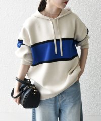 SHIPS any WOMEN/《予約》SHIPS any:〈手洗い可能〉配色 ライン スウェット ライク フーディ ニット/508381214