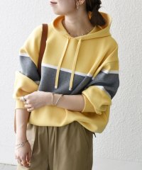 SHIPS any WOMEN/《予約》SHIPS any:〈手洗い可能〉配色 ライン スウェット ライク フーディ ニット/508381214