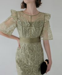 Leja/レジャ Leja フラワーレースシアーフリルマーメイドドレスワンピース美脚効果結婚式 パーティードレス 成人式 二次会 同窓会 お呼ばれ オケージョン 20代 /508381812