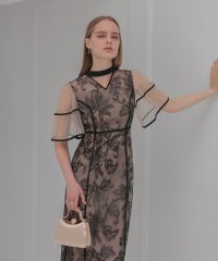 Leja/レジャ Leja スパンコールフラワーIラインワンピースドレスワンピース美脚効果結婚式 パーティードレス 成人式 二次会 同窓会 お呼ばれ オケージョン 20代/508381813