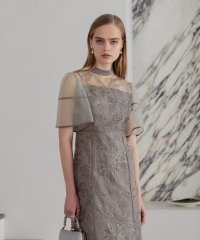 Leja/レジャ Leja スパンコールフラワーIラインワンピースドレスワンピース美脚効果結婚式 パーティードレス 成人式 二次会 同窓会 お呼ばれ オケージョン 20代/508381813