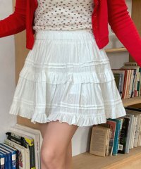 TeddyShop/テディショップ Teddyshop レディース 花のように広がるフレア。コットンレースティアードミニスカート/508382051