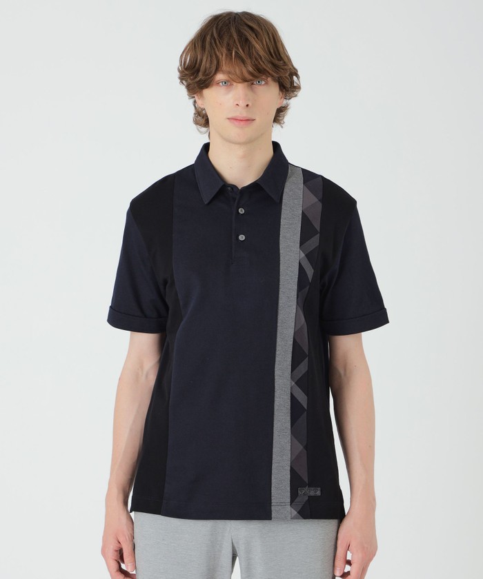 セール 33%OFF】ストライプパッチワークポロシャツ(508349028