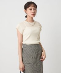 green label relaxing/シアーラメ チュール フレンチスリーブ プルオーバー/508364916