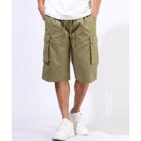 LUXSTYLE/ラグスタイル LUXSTYLE リラックスハーフカーゴパンツ/イージパンツ メンズ 短パン 夏用 5分丈 膝下 大きいサイズ 無地 ウエストゴム 紐付き サイド/508381967