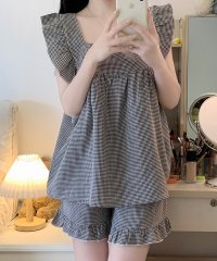 TeddyShop/テディショップ Teddyshop レディース 肩フリルチュニック風トップス+ショートパンツ ルームウェア上下2点セット/508382048