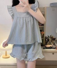 TeddyShop/テディショップ Teddyshop レディース 肩フリルチュニック風トップス+ショートパンツ ルームウェア上下2点セット/508382048