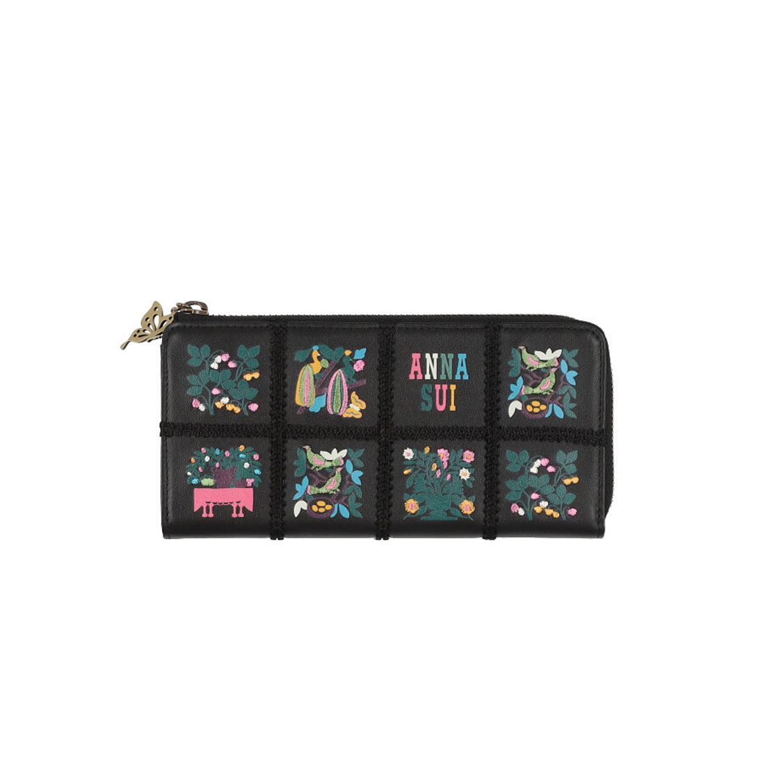 アナスイ長財布ターコイズ　最終お値下げしました❤️ ANNA SUI アナスイ 長財布 かぶせ 本革 レディース チェイス