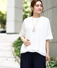 eur3/【大きいサイズ/a.v.v×eur3】幾何レースレイヤードトップス/508382471