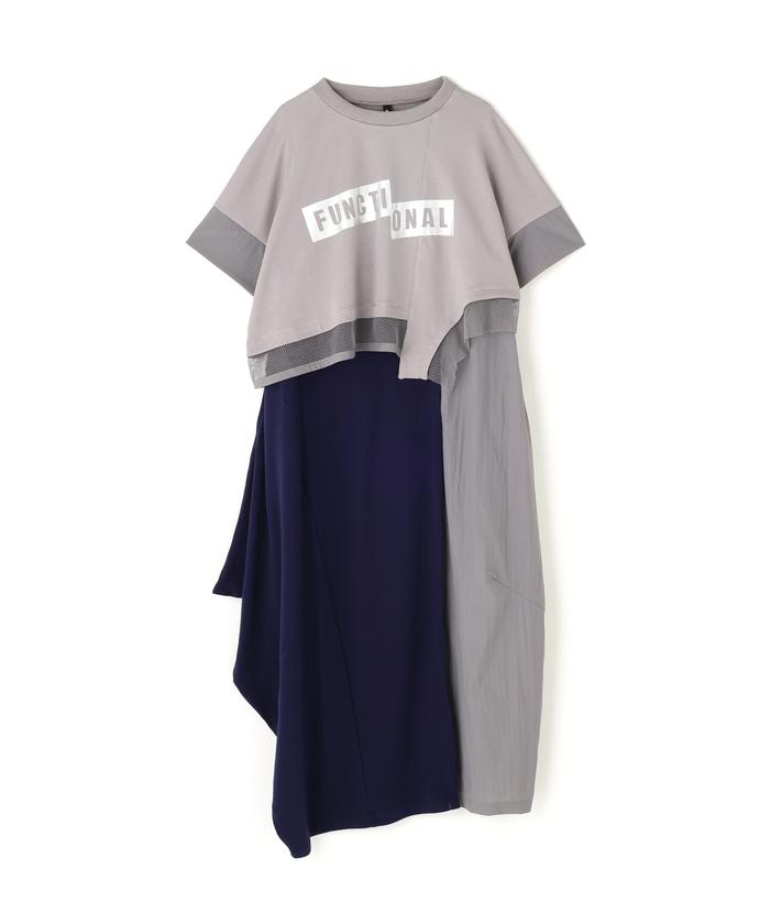 【新品・未使用】AULAAILA タフタコンビネーションTシャツ セール】タフタコンビネーションTシャツ（Tシャツ/カットソー