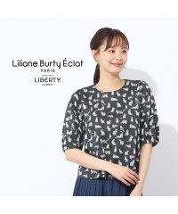 Liliane Burty ECLAT/【洗える】リバティ　ねこ/フラワープリントTシャツ/508382622