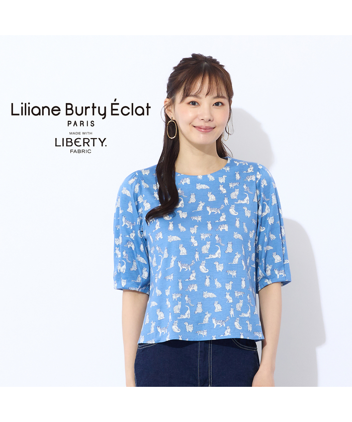 Liliane Burty ECLAT（Sサイズ） / リリアンビューティ エクラ 【S・Mサイズ】プリント+レースデザインTシャツ セール】リリアンビューティ・エクラ（Sサイズ）(Liliane Burty