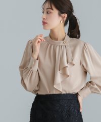 WHITE JOOLA/ホワイトジョーラ WHITE JOOLA 【 洗える 】 ソフトツイル・アシンメトリーフリルブラウス/508382885