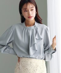 WHITE JOOLA/ホワイトジョーラ WHITE JOOLA 【 洗える 】 ソフトツイル・アシンメトリーフリルブラウス/508382885
