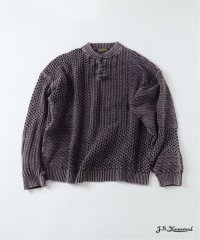 J.S Homestead/《予約》J.S.Homestead / ストーン ウォッシュ ケーブル ヘンリーネック ニット/508383215