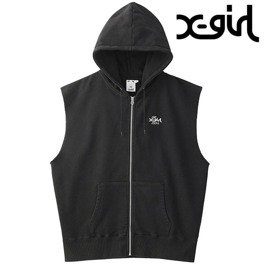 エックスガール X－girl DISTRESSED CIRCLE LOGO ZIP UP SWEAT