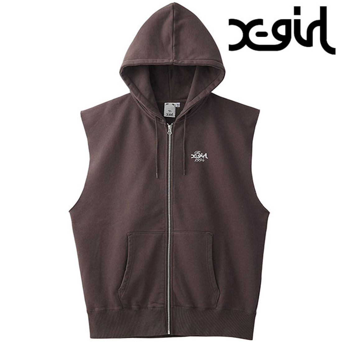 エックスガール X－girl DISTRESSED CIRCLE LOGO ZIP UP SWEAT