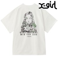 X-girl/エックスガール X－girl COLLAGE CAMO FACE S/S BIG TEE DRESS WHITE [105253041004]/508383249