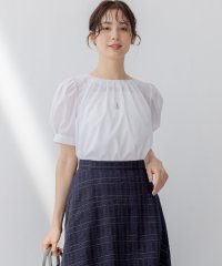 KUMIKYOKU（LARGE SIZE）/【UVケア・接触冷感】ソフトローンパフスリーブ ブラウス/508383992