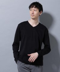 NANO universe/アンチスメルVネックTシャツ 長袖/508182803