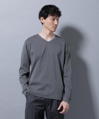 NANO universe/アンチスメルVネックTシャツ 長袖/508182803