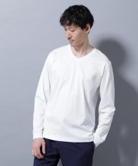 NANO universe/アンチスメルVネックTシャツ 長袖/508182803