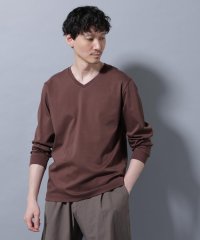 NANO universe/アンチスメルVネックTシャツ 長袖/508182803