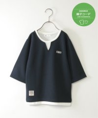 ikka kids/【親子コーデ】キーネックレイヤード7分袖Tシャツ（120〜160cm）/508277747