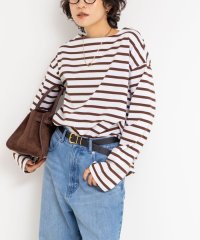 Rie Miller/BIGマリンボーダーボートネックプルオーバーカットソー/508380807