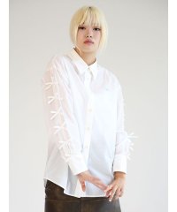 FURFUR/リボンスリーブシアーシャツ/508384189