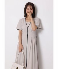 Apuweiser-riche/サイドプリーツ配色ワンピース/508384268