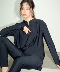 OSYAREVO/オシャレボ OSYAREVO 【ネット限定】【紫外線カット率99.9％以上】クォータージップ ラッシュガード 付き 体型カバー タンキニ 水着 セットアップ 5/508102487