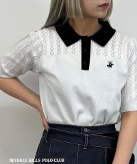 NICOLE CLUB/【BEVERLY HILLS POLO CLUB】透かし編みニットポロシャツ/508331509