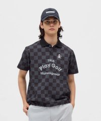 Munsingwear/マンシングウェア Munsingwear 吸汗速乾ストレッチチェッカーフラッグ総柄プリント半袖ポロシャツ/508372844