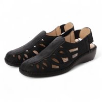 Rakuchine comfort/ラクチン コンフォート Rakuchine comfort 軽量レザー調カットワークサンダル/508378857