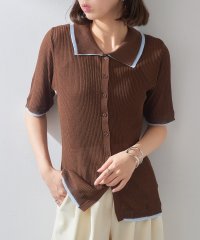MAISON BREEZE reveur/メゾンブリーズレヴール MAISON BREEZE reveur 麻タッチ配色襟付きカーディガン DTK/508381934