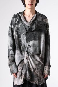 ZIGGY CHEN/ジギーチェン ZIGGY CHEN Digital Print Asymmetric Scarf Shirt/508383539