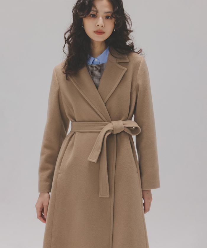 H beauty & youth オリーブ コットンボンディングロングコート H beauty & youth オリーブ コットンボンディングロングコート