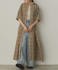 Noia/ノイア Noia バンドカラー チェックシャツワンピース/508385323
