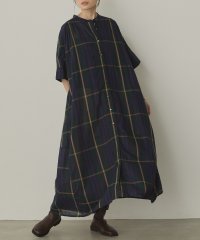 Noia/ノイア Noia バンドカラー チェックシャツワンピース/508385323