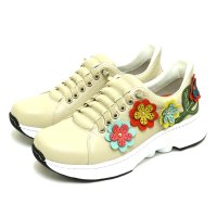 ESTACION/エスタシオン Estacion Estacion～エスタシオン～・フラワーモチーフエアサイクル本革2wayスニーカー【y24】/508385333