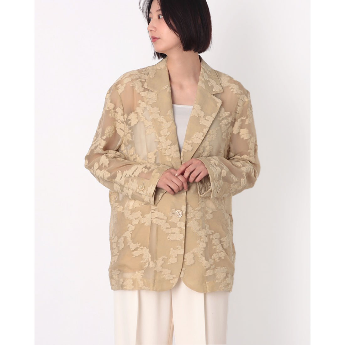 ジャケット・アウター CLANE FLOWER SHEER JACQUARD JACKET FLOWER SHEER JACQUARD JACKET（その他アウター）｜CLANE