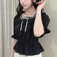F.i.n.t/フィント F i.n.t 【洗える】コットンレース使いはしごリボンブラウス/508385398