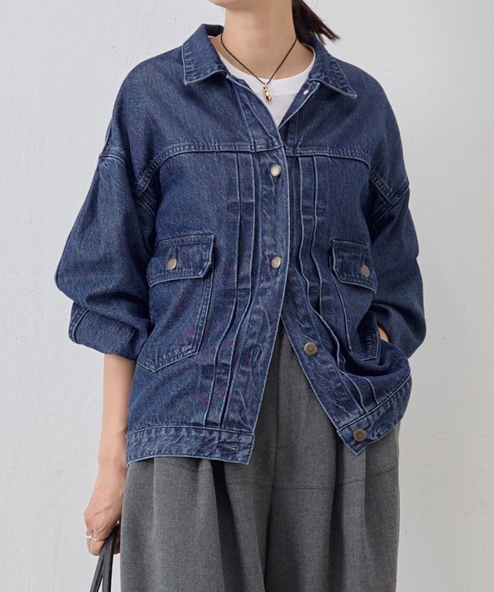 週末気まぐれSALE【美品】ビアズリー 袖パフGジャンジャケット （サイズ２） ビアズリー BEARDSLEY 袖パフGジャン （indigo） - ファッション
